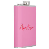 プロフェッショナル書名カスタムピンク フラスク (右)