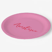 プロフェッショナル書名カスタムピンク ペーパープレート (アングル)