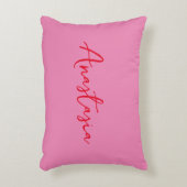 プロフェッショナル書名ピンクカスタムブルー アクセントクッション (正面(垂直))