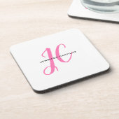 プロフェッショナル書道スクリプトモノグラムガーリー コースター (左側)