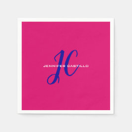 プロフェッショナル書道スクリプトモノグラムガーリー スタンダードカクテルナプキン