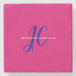 プロフェッショナル書道スクリプトモノグラムガーリー ストーンコースター