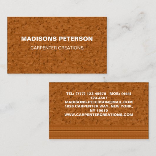 プロフェッショナル木材の木工大工建築 名刺 (正面/裏面)