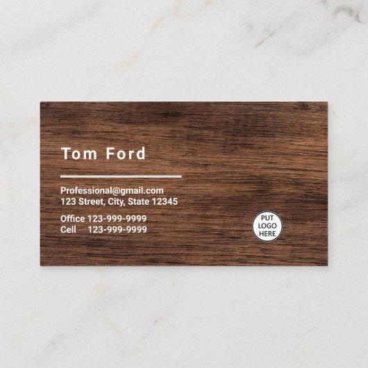 プロフェッショナル木材ロゴデザイン名刺 名刺 (裏面)