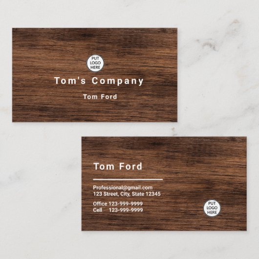 プロフェッショナル木材ロゴデザイン名刺 名刺 (正面/裏面)