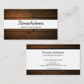 プロフェッショナル木目素朴大工 名刺 (正面/裏面)