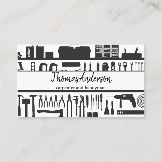 プロフェッショナル木目素朴大工 名刺 (正面)