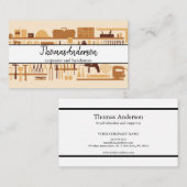 プロフェッショナル木目素朴大工 名刺 (正面/裏面)