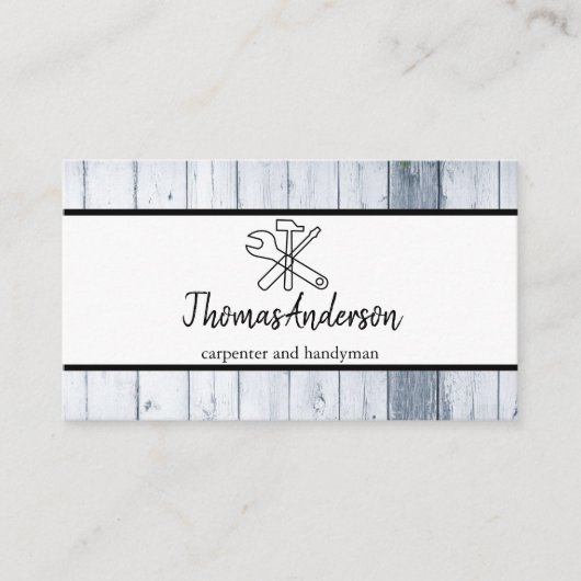 プロフェッショナル木目素朴大工 名刺 (正面)