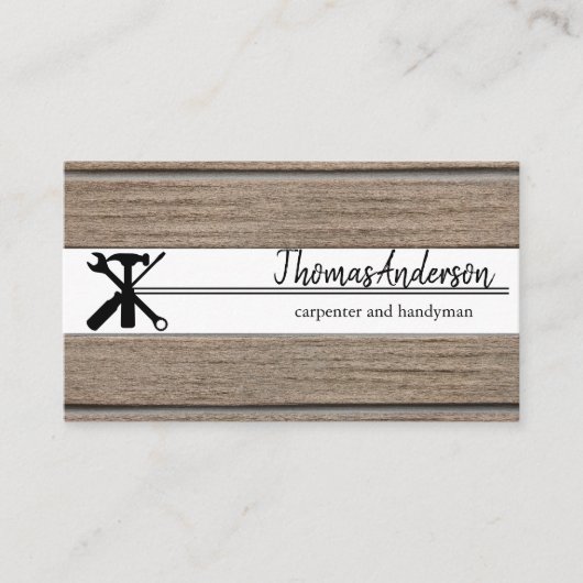 プロフェッショナル木目素朴大工 名刺 (正面)