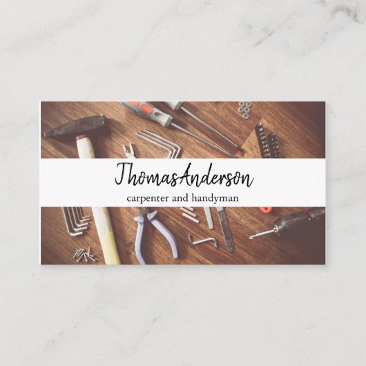 プロフェッショナル木目素朴大工 名刺 (正面)