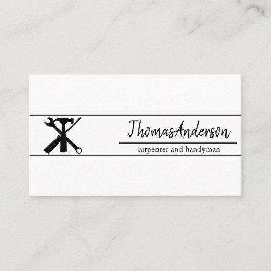 プロフェッショナル木目素朴大工 名刺 (正面)