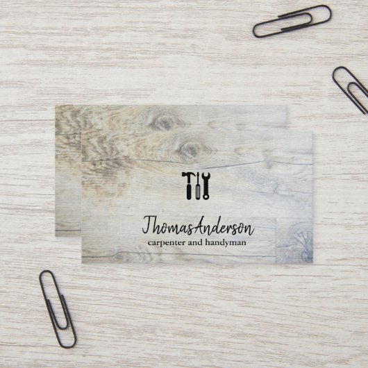 プロフェッショナル木目素朴大工 名刺 (正面/裏面インサイチュ)