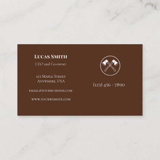 プロフェッショナル木目AXロゴ製材会社 名刺 (裏面)