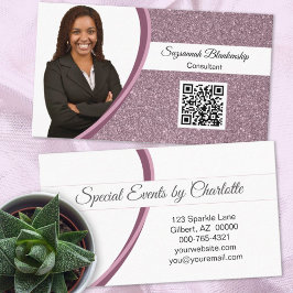 プロフェッショナル梅グリッターカスタム写真QRコード 名刺