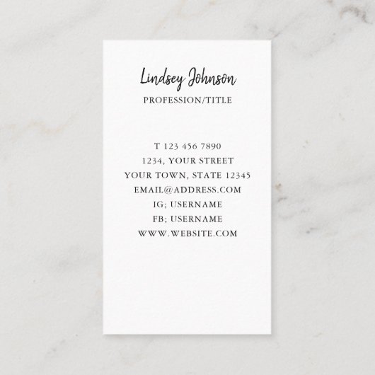 プロフェッショナル植物名刺 名刺 (裏面)