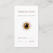 プロフェッショナル検眼用アポイントメント茶色い目 名刺 (正面)