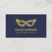 プロフェッショナル検眼金ゴールド眼鏡ロゴネイビー 名刺 (正面)