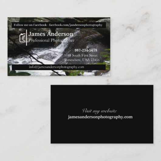 プロフェッショナル横長写真家名刺 名刺 (正面/裏面)