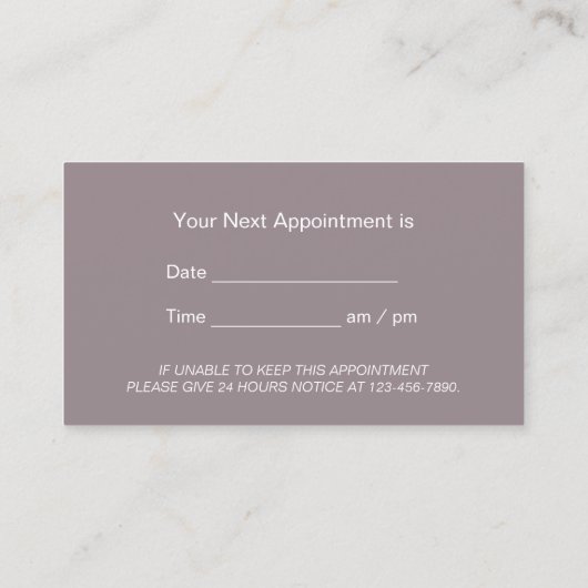 プロフェッショナル歯ロゴデンタルケアアポイントメント 予約カード (裏面)