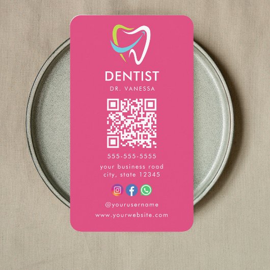 プロフェッショナル歯科の歯のロゴ歯科用Qrコード 名刺