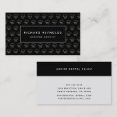 プロフェッショナル歯科クリニック歯パターンのブラック 名刺 (正面/裏面)