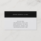 プロフェッショナル歯科クリニック歯パターンのブラック 名刺 (裏面)