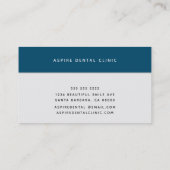 プロフェッショナル歯科クリニック歯型オン青 名刺 (裏面)