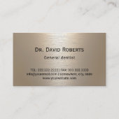 プロフェッショナル歯科ブラシ付き金ゴールド金属歯科用 名刺 (裏面)