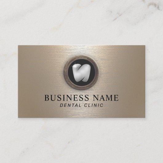 プロフェッショナル歯科ブラシ付き金ゴールド金属歯科用 名刺 (正面)