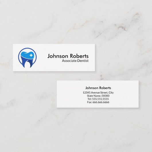 プロフェッショナル歯科ミニマル医 スキニー名刺 (正面/裏面)