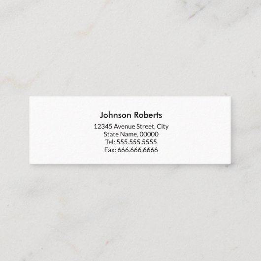 プロフェッショナル歯科ミニマル医 スキニー名刺 (裏面)