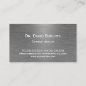 プロフェッショナル歯科医ブラシ付きメタル歯科医院 名刺 (裏面)
