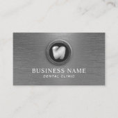 プロフェッショナル歯科医ブラシ付きメタル歯科医院 名刺 (正面)