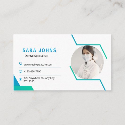 プロフェッショナル歯科医用の写真付き名刺 名刺 (正面)