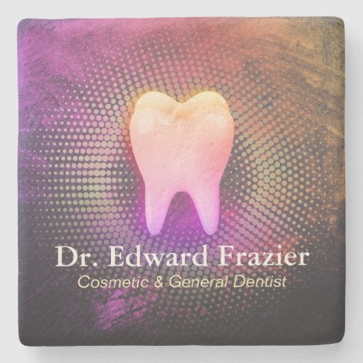 プロフェッショナル歯科医科歯科バラ金ゴールド歯 ストーンコースター (正面)