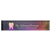 プロフェッショナル歯科医科歯科バラ金ゴールド歯 デスクネームプレート (正面)