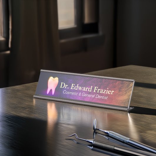 プロフェッショナル歯科医科歯科バラ金ゴールド歯 デスクネームプレート