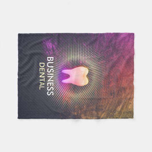 プロフェッショナル歯科医科歯科バラ金ゴールド歯 フリースブランケット (正面(横))