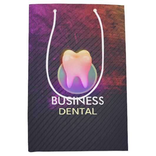 プロフェッショナル歯科医科歯科バラ金ゴールド歯 ミディアムペーパーバッグ (正面)