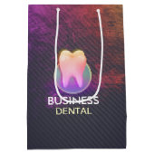 プロフェッショナル歯科医科歯科バラ金ゴールド歯 ミディアムペーパーバッグ (裏面)