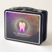 プロフェッショナル歯科医科歯科バラ金ゴールド歯 メタルランチボックス (正面)