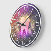 プロフェッショナル歯科医科歯科バラ金ゴールド歯 ラージ壁時計 (傾斜)