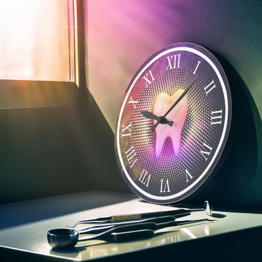 プロフェッショナル歯科医科歯科バラ金ゴールド歯 ラージ壁時計