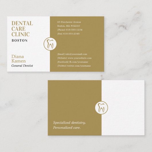 プロフェッショナル歯科医 |ゴールデン 名刺 (正面/裏面)