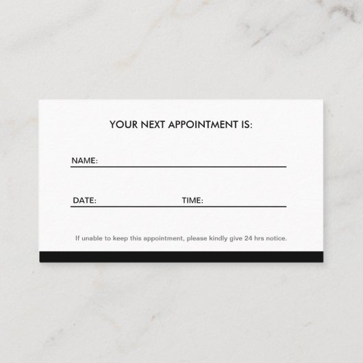 プロフェッショナル歯科医 – デンタルケアアポイントメント 予約カード (裏面)