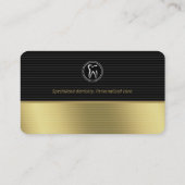 プロフェッショナル歯科医 |黒い金ゴールド 名刺 (裏面)