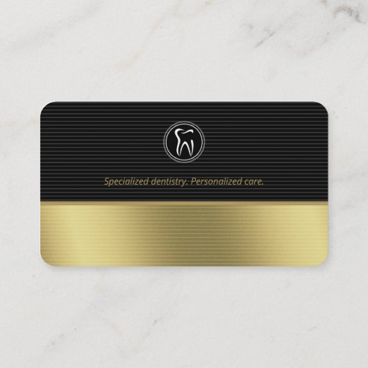 プロフェッショナル歯科医 |黒い金ゴールド 名刺 (裏面)
