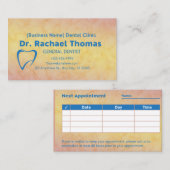 プロフェッショナル歯科用アポイントメント名刺 予約カード (正面/裏面)