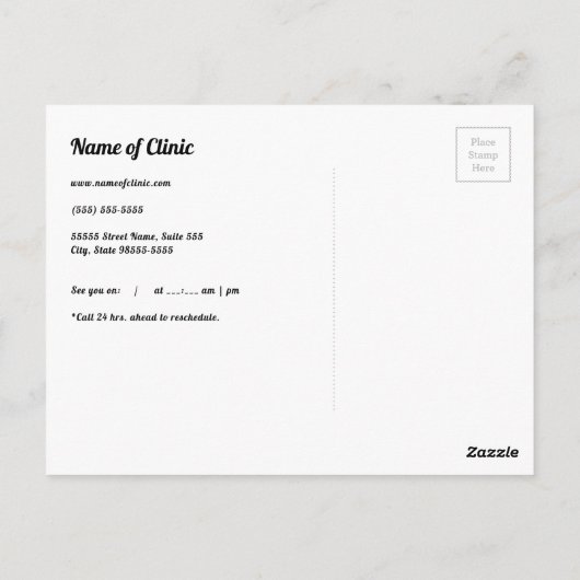 プロフェッショナル歯科用歯ブラシアポイントメント ポストカード (裏面)